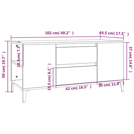 Tv Cabinet 102X44.5X50 Cm Engineered Wood