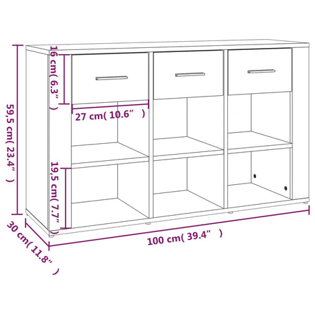 Sideboard 100X30X59.5 Cm Engineered Wood