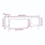 Coffee Table 90X50X36.5 Cm Engineered Wood