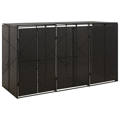 Triple Wheelie Bin Shed 207X80X117 Cm Poly Rattan