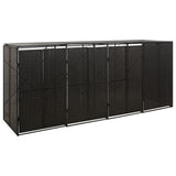 Triple Wheelie Bin Shed 207X80X117 Cm Poly Rattan