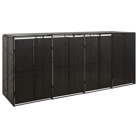 Triple Wheelie Bin Shed 207X80X117 Cm Poly Rattan