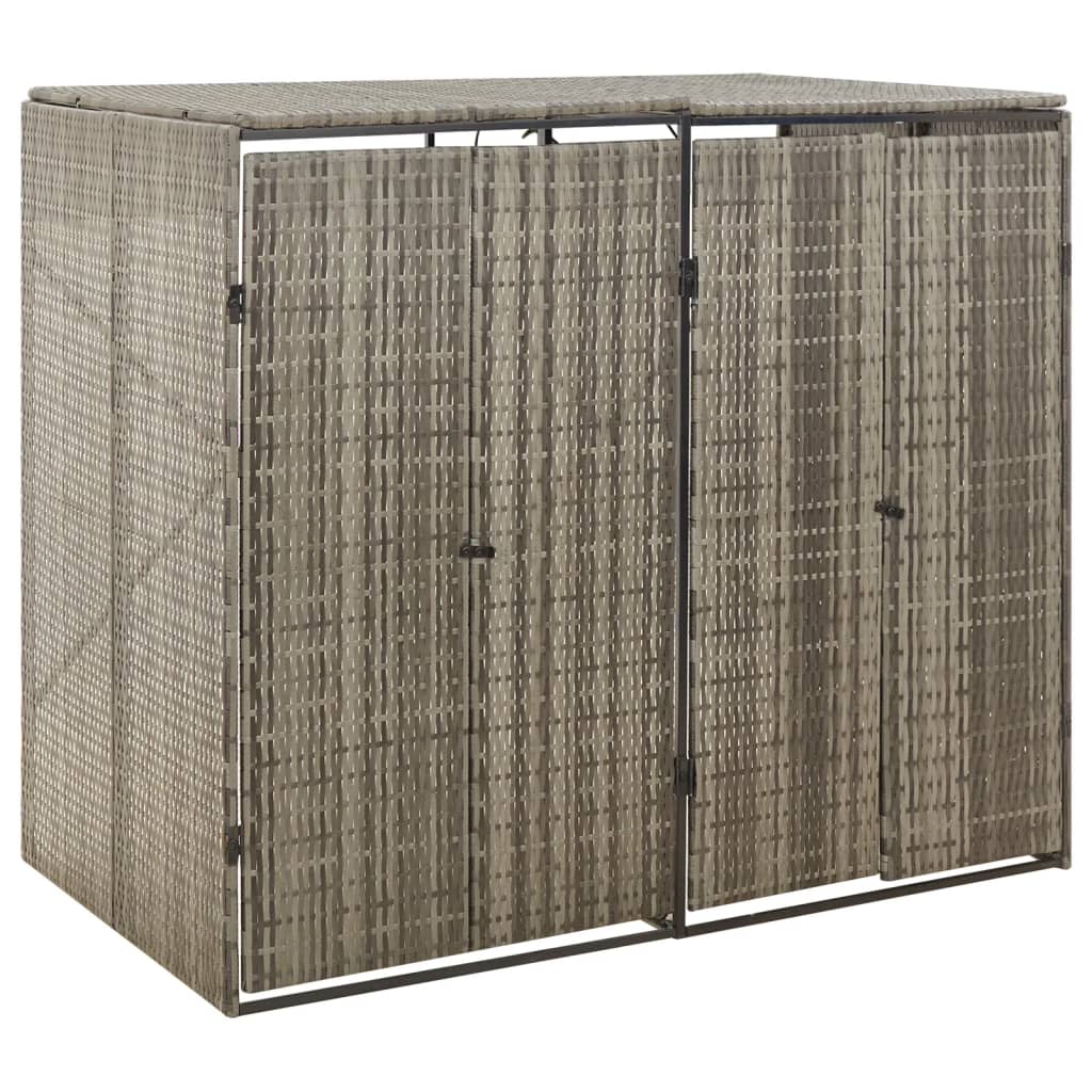 Triple Wheelie Bin Shed 207X80X117 Cm Poly Rattan