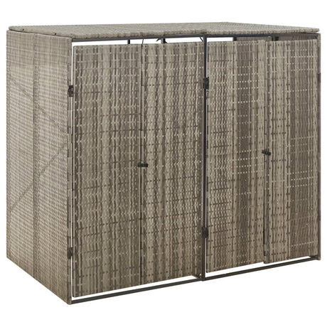 Triple Wheelie Bin Shed 207X80X117 Cm Poly Rattan