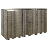 Triple Wheelie Bin Shed 207X80X117 Cm Poly Rattan