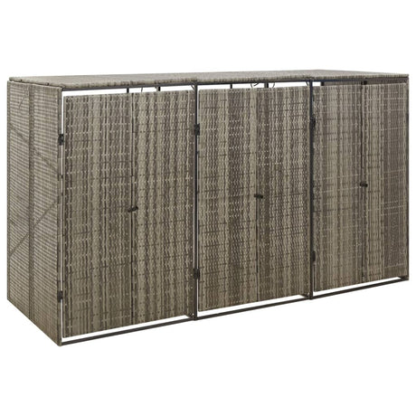 Triple Wheelie Bin Shed 207X80X117 Cm Poly Rattan