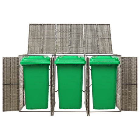 Triple Wheelie Bin Shed 207X80X117 Cm Poly Rattan