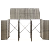 Triple Wheelie Bin Shed 207X80X117 Cm Poly Rattan