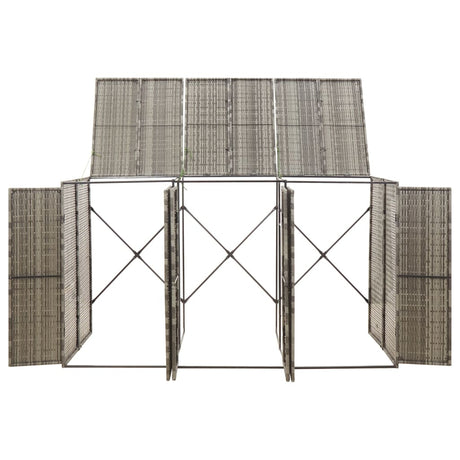 Triple Wheelie Bin Shed 207X80X117 Cm Poly Rattan