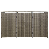 Triple Wheelie Bin Shed 207X80X117 Cm Poly Rattan
