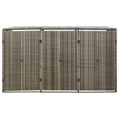 Triple Wheelie Bin Shed 207X80X117 Cm Poly Rattan