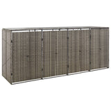 Triple Wheelie Bin Shed 207X80X117 Cm Poly Rattan
