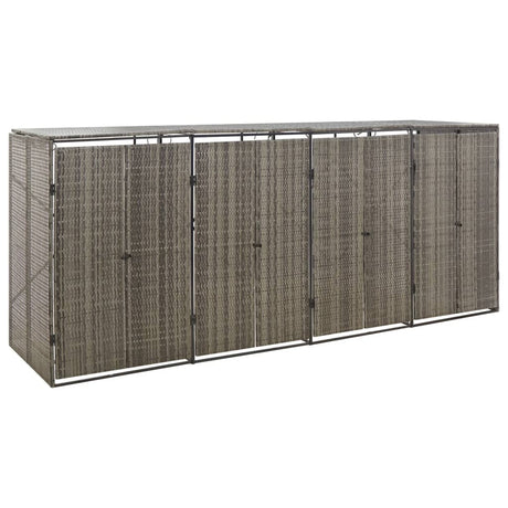 Triple Wheelie Bin Shed 207X80X117 Cm Poly Rattan
