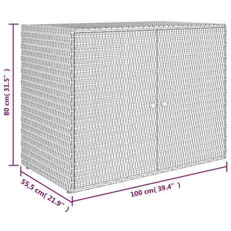 Garden Storage Cabinet 100X55.5X80 Cm Poly Rattan