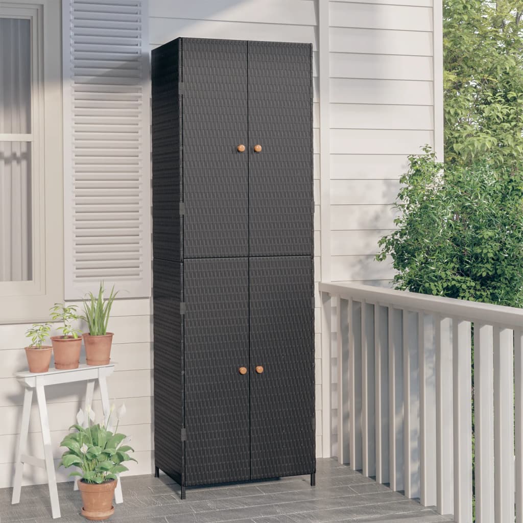 Garden Storage Cabinet 59X40X180 Cm Poly Rattan