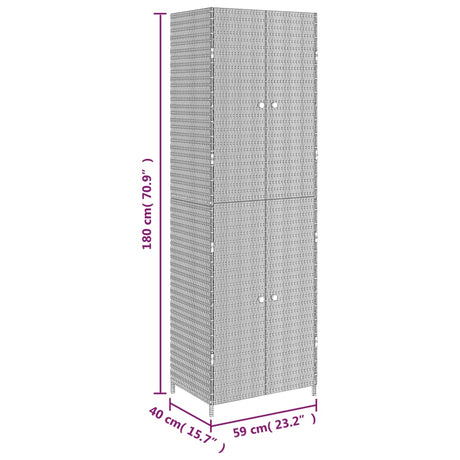 Garden Storage Cabinet 59X40X180 Cm Poly Rattan