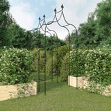 Garden Arches 2 Pcs Black 120X38X260 Cm Steel