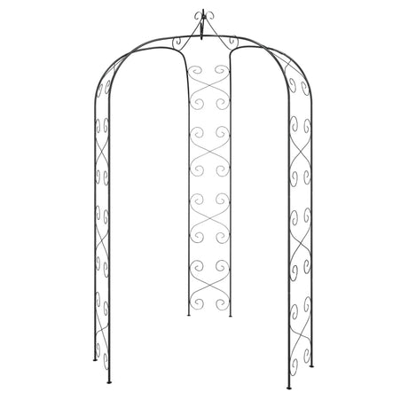 Garden Arch Black Ø180X255 Cm Steel