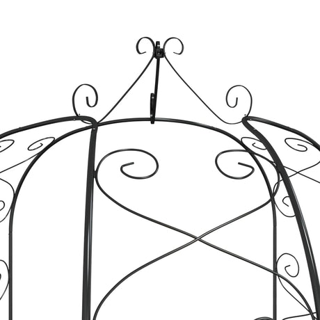 Garden Arch Black Ø180X255 Cm Steel