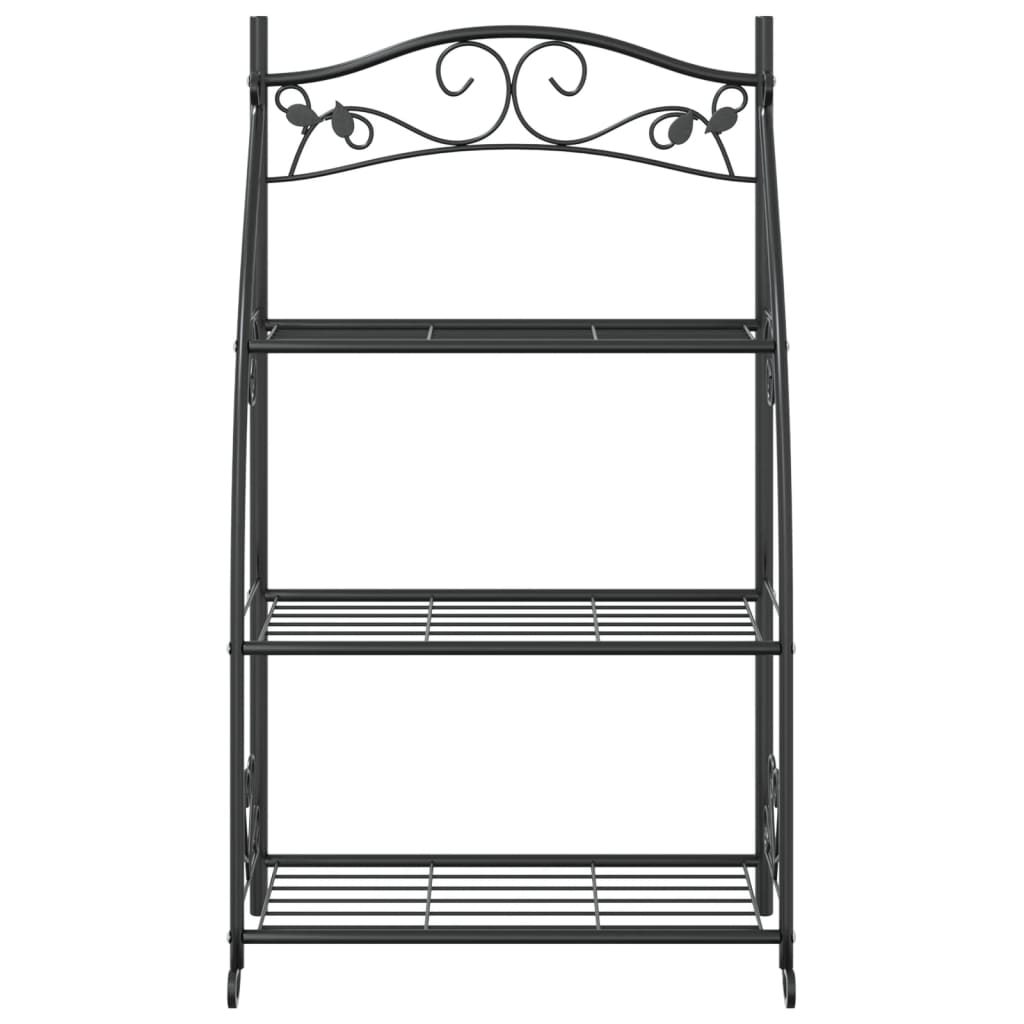 Flower Rack Black 56X30X96 Cm Steel
