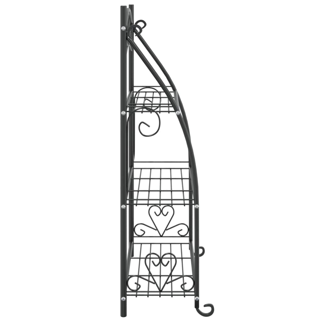 Flower Rack Black 56X30X96 Cm Steel