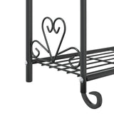 Flower Rack Black 56X30X96 Cm Steel
