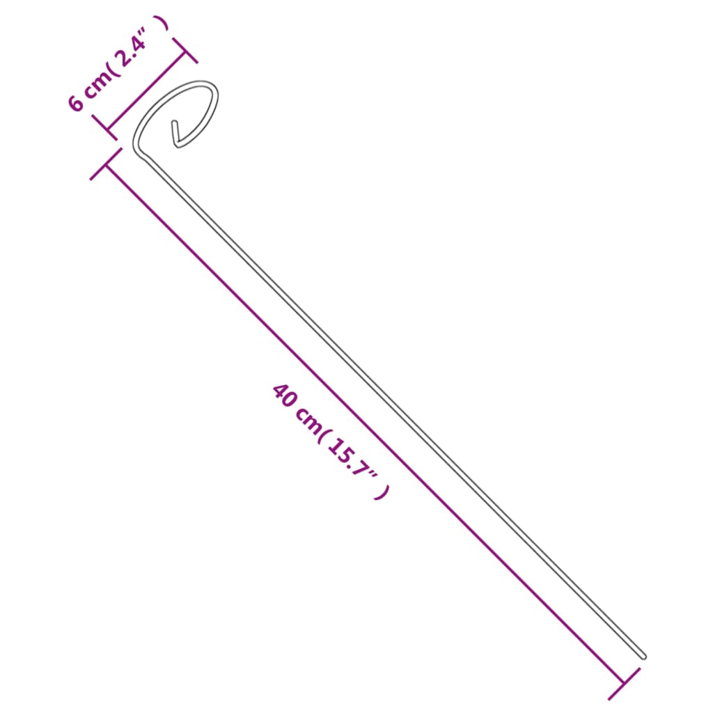 Garden Plant Stakes 20 Pcs Dark Green Steel