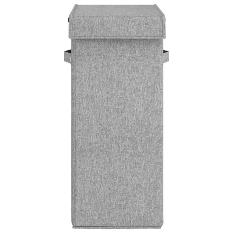 Foldable Laundry Hamper Grey Faux Linen Fabric