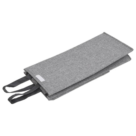 Foldable Laundry Hamper Grey Faux Linen Fabric