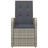 Reclining Garden Chairs With Cushions 2 Pcs Grey Poly Rattan