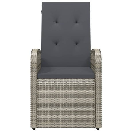Reclining Garden Chairs With Cushions 2 Pcs Grey Poly Rattan