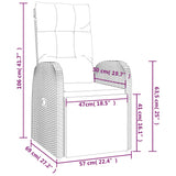 Reclining Garden Chair With Cushions Black Poly Rattan