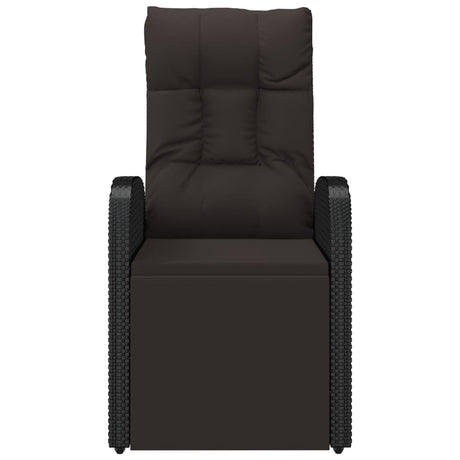 Reclining Garden Chairs With Cushions 2 Pcs Black Poly Rattan
