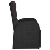 Reclining Garden Chairs With Cushions 2 Pcs Black Poly Rattan