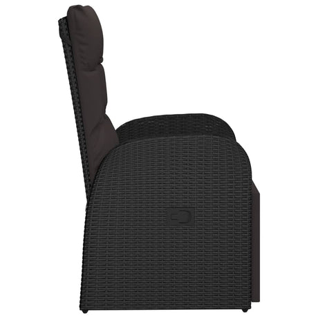 Reclining Garden Chairs With Cushions 2 Pcs Black Poly Rattan