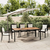 Garden Table With Wooden Top Poly Rattan&Solid Wood Acacia