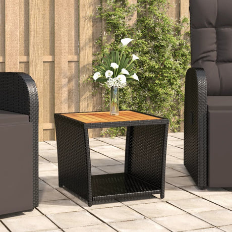 Tea Table With Top Poly Rattan&Tempered