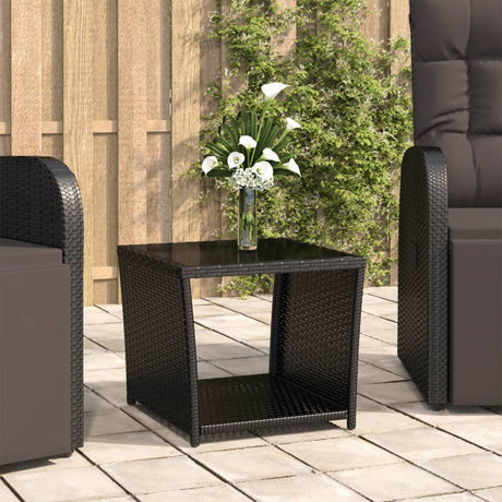 Tea Table With Top Poly Rattan&Tempered