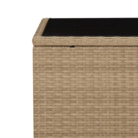 Tea Table With Top Poly Rattan&Tempered