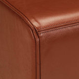 Gym Bok Bench Brown Real Leather And Solid Wood Mango