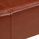 Gym Bok Bench Brown Real Leather And Solid Wood Mango