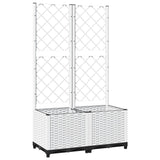 Garden Planter with Trellis White 80x40x136 cm PP