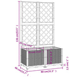 Garden Planter with Trellis White 80x40x136 cm PP