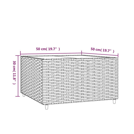 Square Garden Coffee Table 50X50X30 Cm Poly Rattan