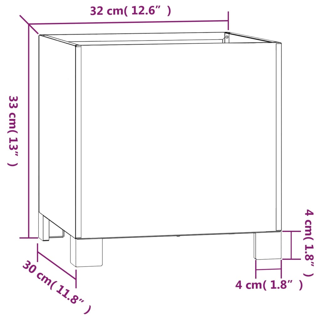 Planters With Legs 2 Pcs Rusty Corten Steel