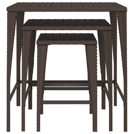 Nesting Tables 3 Pcs Poly Rattan
