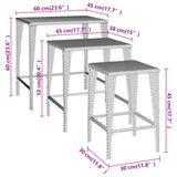 Nesting Tables 3 Pcs Poly Rattan