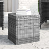 Side Table 40X37X40.5 Cm Poly Rattan And Tempered Glass
