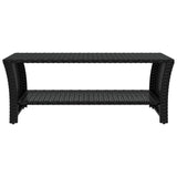 Coffee Table Black 100x50x40 cm Poly Rattan