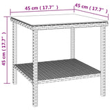 Side Table Black 45x45x45 cm Poly Rattan and Tempered Glass